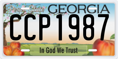 GA license plate CCP1987