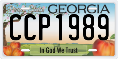 GA license plate CCP1989