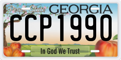 GA license plate CCP1990