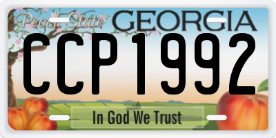GA license plate CCP1992