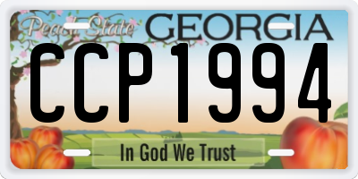 GA license plate CCP1994