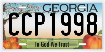 GA license plate CCP1998