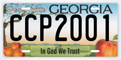 GA license plate CCP2001