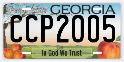 GA license plate CCP2005