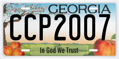 GA license plate CCP2007