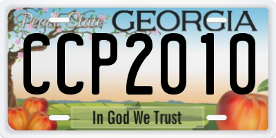 GA license plate CCP2010