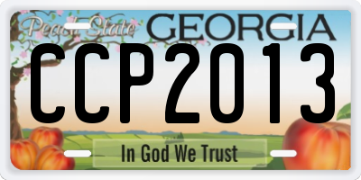 GA license plate CCP2013