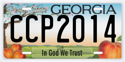 GA license plate CCP2014