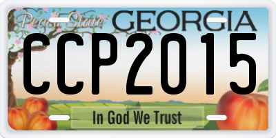 GA license plate CCP2015