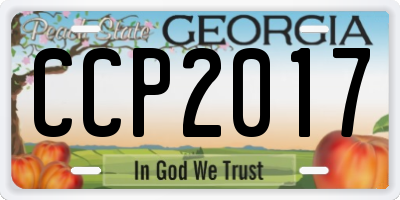 GA license plate CCP2017