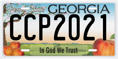 GA license plate CCP2021
