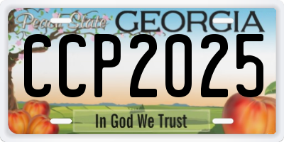 GA license plate CCP2025