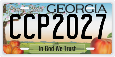 GA license plate CCP2027