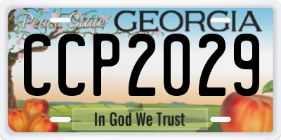 GA license plate CCP2029