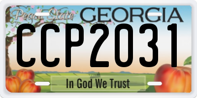 GA license plate CCP2031