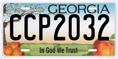 GA license plate CCP2032