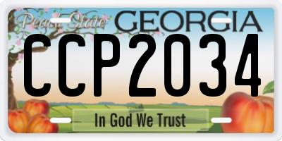 GA license plate CCP2034