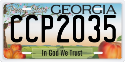GA license plate CCP2035