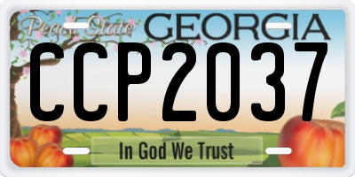 GA license plate CCP2037