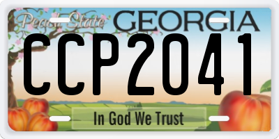GA license plate CCP2041
