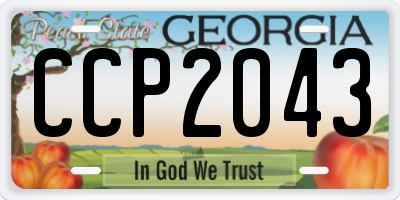 GA license plate CCP2043