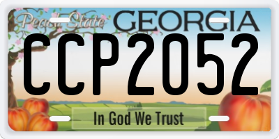 GA license plate CCP2052