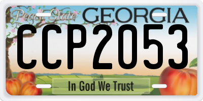 GA license plate CCP2053