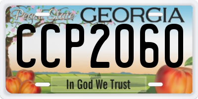 GA license plate CCP2060