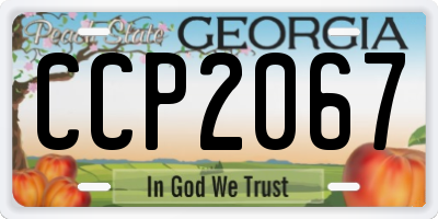 GA license plate CCP2067
