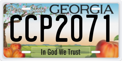 GA license plate CCP2071