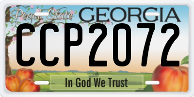 GA license plate CCP2072