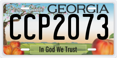 GA license plate CCP2073