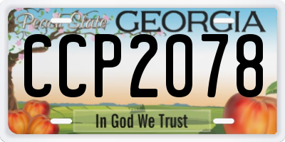 GA license plate CCP2078