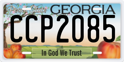 GA license plate CCP2085