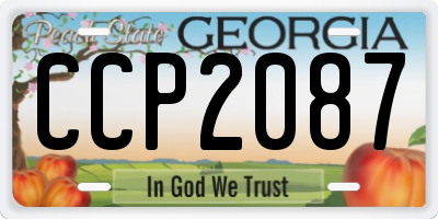 GA license plate CCP2087