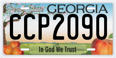 GA license plate CCP2090