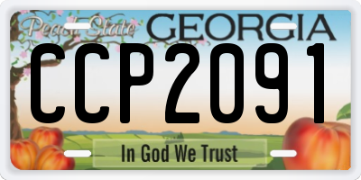 GA license plate CCP2091