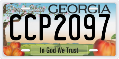 GA license plate CCP2097