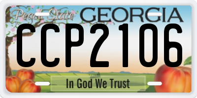 GA license plate CCP2106