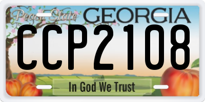 GA license plate CCP2108