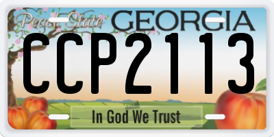 GA license plate CCP2113