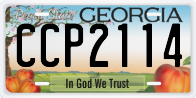GA license plate CCP2114