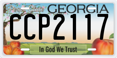 GA license plate CCP2117