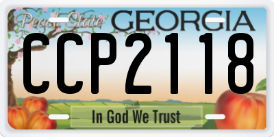 GA license plate CCP2118