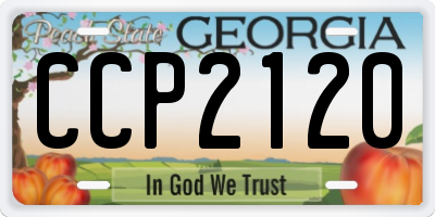 GA license plate CCP2120
