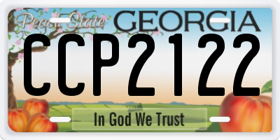 GA license plate CCP2122