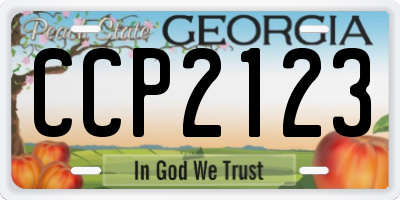 GA license plate CCP2123
