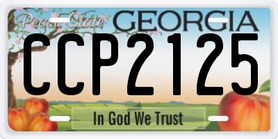 GA license plate CCP2125