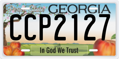 GA license plate CCP2127