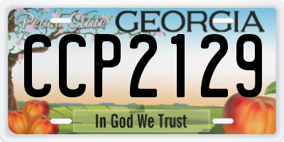 GA license plate CCP2129